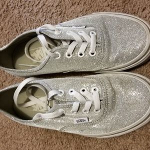 Silver fabric Vans